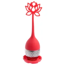 Силиконовый Фильтр для заварки чая в форме лотоса из нержавеющей стали, диффузор, Подарочный фильтр