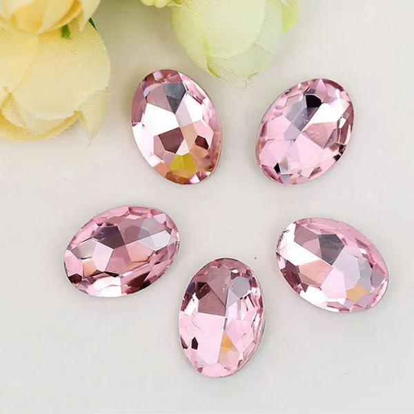 5-50pcs/lot Multiple Colors Oval Faceted Cusp Sewing Rhinestones Acrylic Craft For DIY Craft  Home Decoration Supplies 