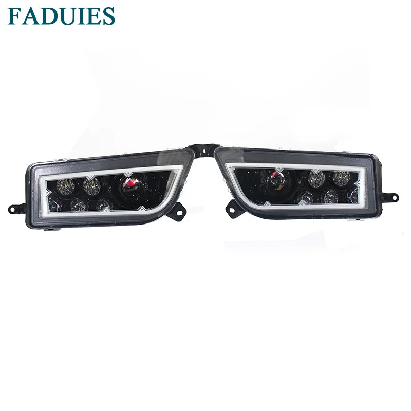 FADUIES ATV Polaris General 1000 Led Headlighs , Polaris RZR XP1000  Turbo Full Halo Angel Eyes LED Replacement Headlight Kit (6)