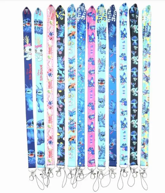 

1x new high quality Lilo & Stitch key chains long lanyards ID BADGE HOLDER keychain straps for mobile phone Party Gifts