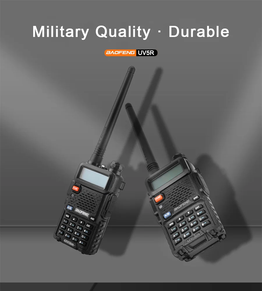 Рация Baofeng UV5R Ham двухстороннее радио Walkie Talkie двухдиапазонный трансивер (черный)