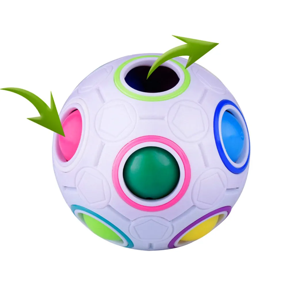 

Rainbow Puzzles Ball Adult Kid Ball Magic Cube Toy Plastic Creative Football Puzzle Children Learning Educational Fidget Toys