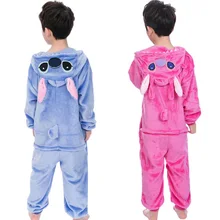Фланелевые пижамы для маленьких мальчиков и девочек с вышивкой в виде животных зимние детские пижамы с капюшоном, детская одежда для сна Пижама-комбинезон для детей 4, 6, 8, 10, 12 лет