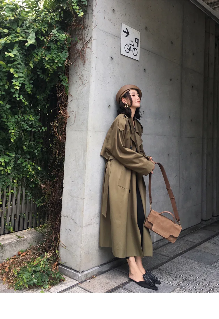 Пальто для женщин, новое корейское модное длинное пальто, женское двубортное элегантное пальто, ветровка, женская верхняя одежда C5532