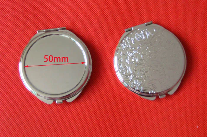 10 шт. 60 мм не украшенное карманное зеркало DIY портативное металлическое косметическое зеркало серебро