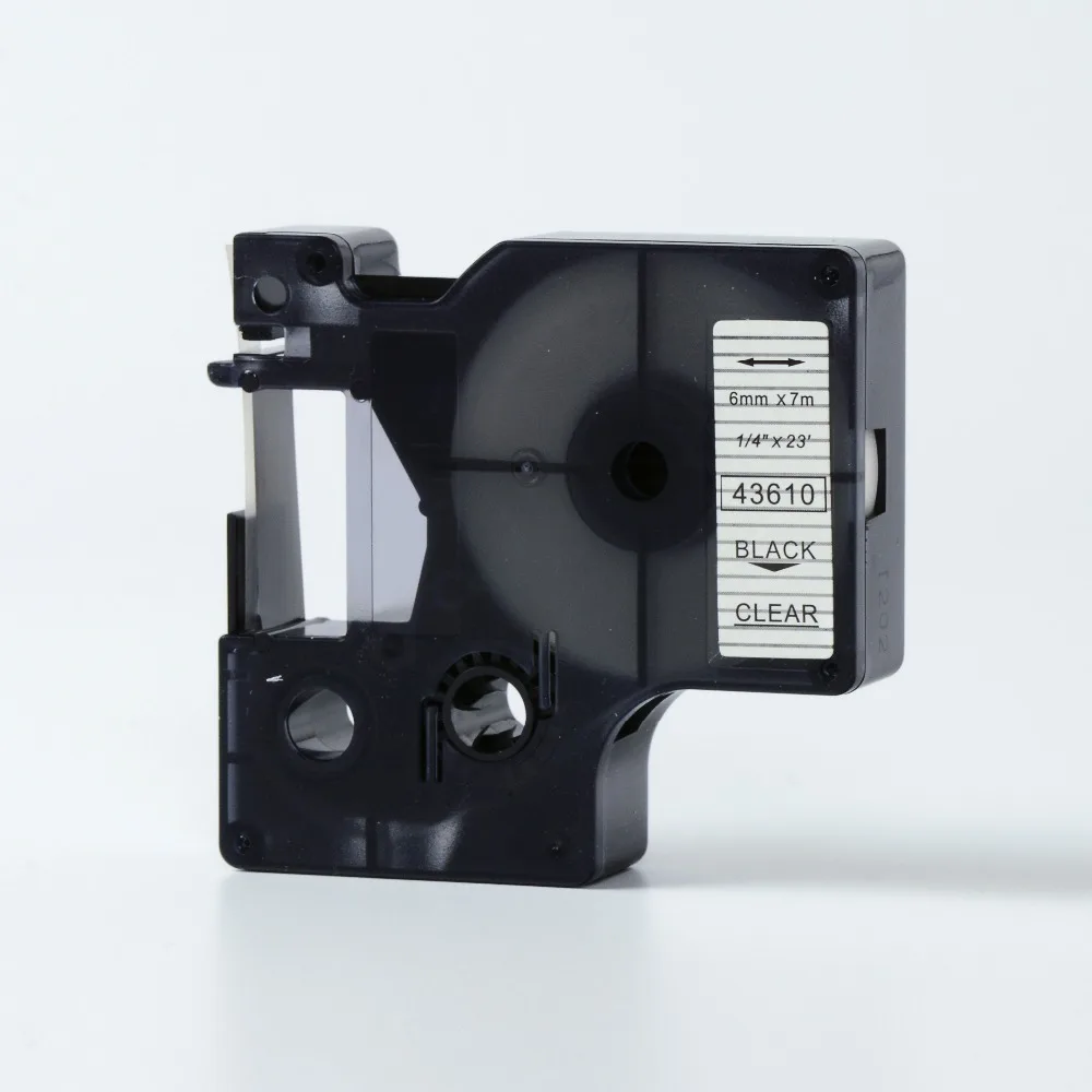 compatible DYMO d1 label tapes dymo 43610 6mm black on clear dymo