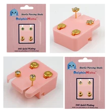 CHUANCI 1 Пара Хирургическая сталь 24K золотое покрытие свой камень цирконий драгоценный камень ушной шпильки ушной хрящ серьги для пирсинга