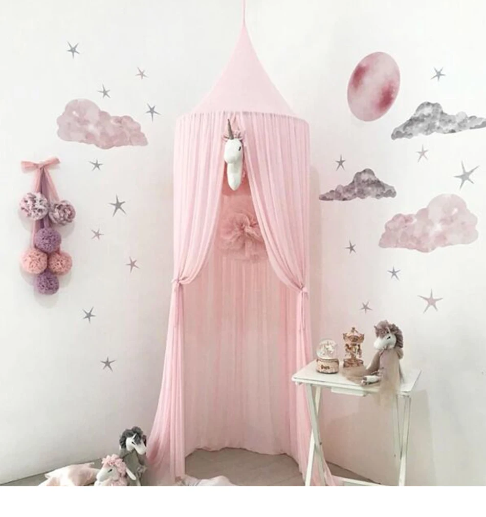 Принцесса Типи детская палатка для детей навес кровать занавеска детская палатка круглый висящий купол москитная сетка детский дом декор комнаты