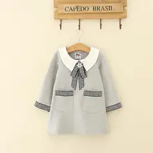 Детское платье для девочек принцессы в полоску для девочек Платье с бантом с длинным рукавом праздничные, Свадебные платья для младенцев Костюмы JN602