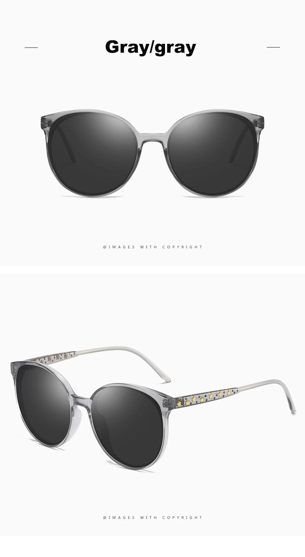 Новые поляризованные классические Винтажные Солнцезащитные очки женские оправа для очков в стиле кошачьи глаза со звездами женские очки градиентная защита UV400