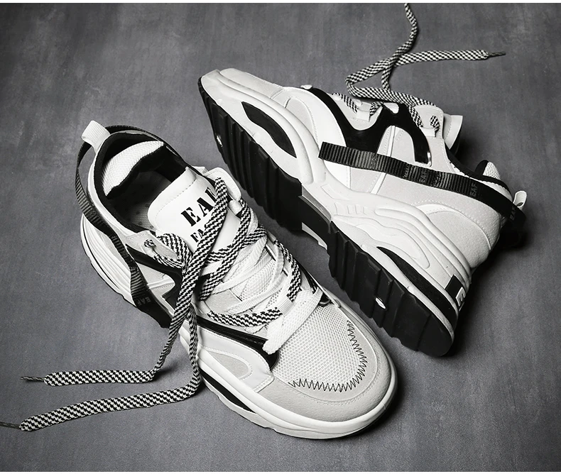 Men's Casual Shoes Trainers Sneakers Dad Shoes Men Winter Classic High Platform Chunky Sneaker Black And White Sneakers Men Shoe (23)