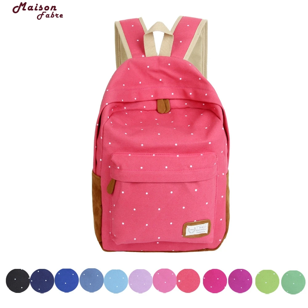 Maison Fabre New Fashion casual canvas backpack women school bags for teenage girls flower printing backpack