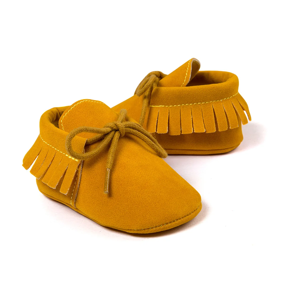 Детские мокасины детские первые ходунки мягкая подошва Нескользящая мода кисточки новорожденные младенцы обувь 14 цветов из искусственной