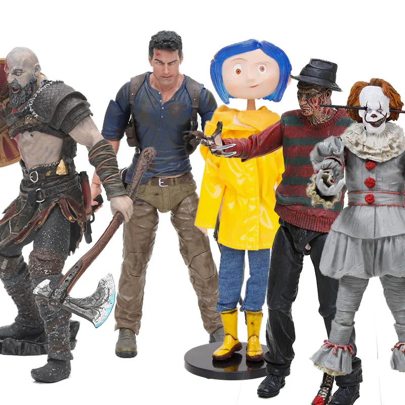 NECA фильм ужасов Coraline& the Secret NATHAN DRAKE Street Freddy Pennywise Джокер клоун ПВХ фигурка Коллекционная модель игрушки