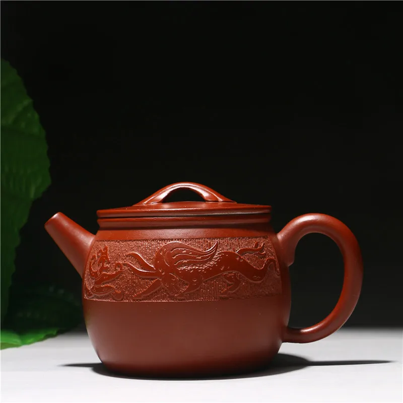 

230ml Yixing Genuine Handmade Purple Clay Dragon Painted teapot Creative Chinese Kung Fu Zisha Tea Pot Gift Box Free Shipping