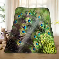 На заказ feather_surface_peacock (1) одеяло мягкий флис DIY ваша фотография украшение спальня диван мульти размер #928-01-3