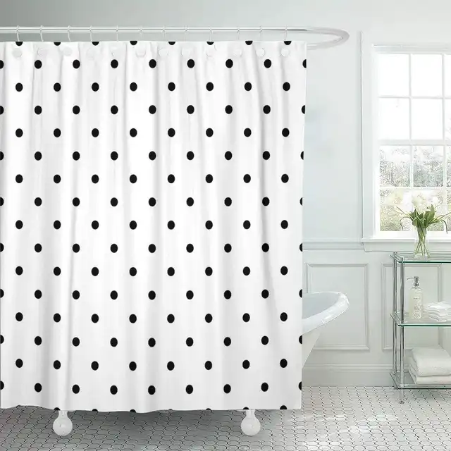 Monochrome Polka Dots Dotted Endless Linear Round Black White