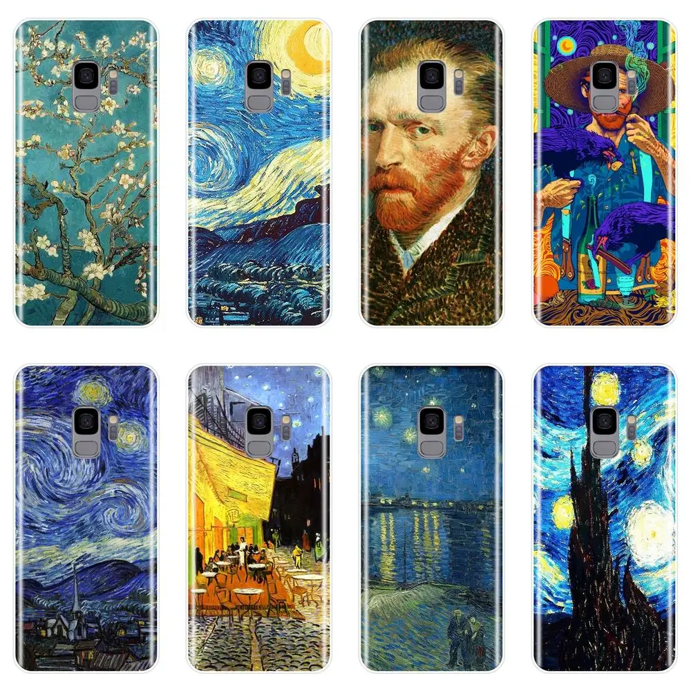 

Van Gogh Art Soft Silicone Phone Case For Samsung Galaxy Note 4 5 8 9 Back Cover For Samsung Galaxy S5 S6 S7 Edge S8 S9 Plus