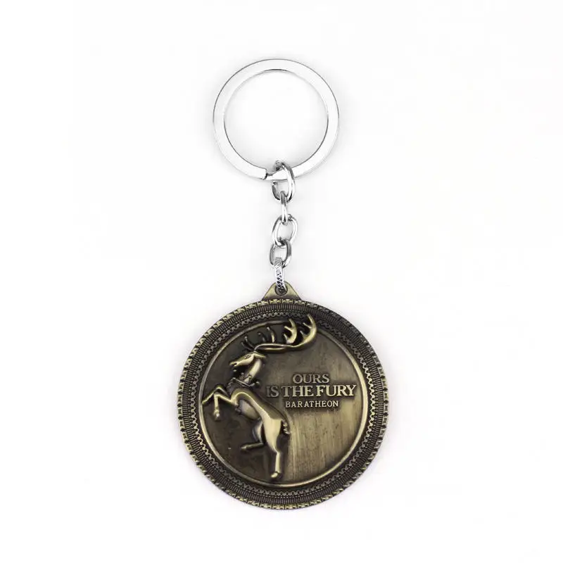 Fashion metal jewelry Movie Game of Thrones Keychain Series Ice and Fire Song Around Keyring | Украшения и аксессуары