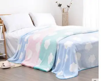 

soft cloud/swan pattern coral fleece blanket flannel throw blanket knee cover kids blanket indoor