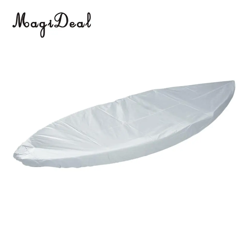 MagiDeal Universal Waterproof Sunblock Cloth 3.5-4m Kayak Canoe Storage Dust Cover Shield for Rowing Boat Dinghy Acce Light Grey