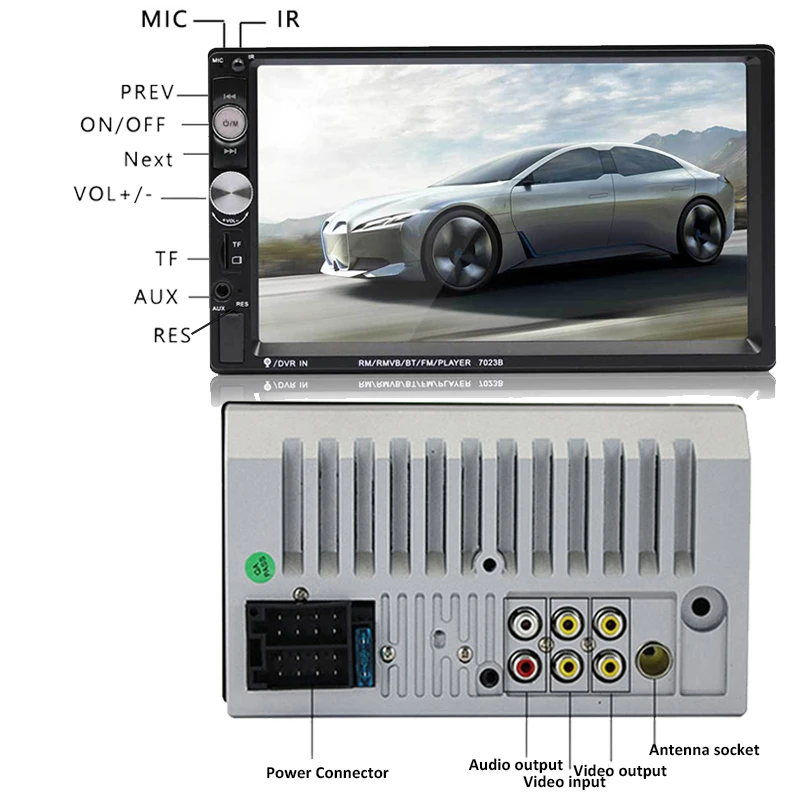 TOSPRA 7023B 2 Din Автомобильный мультимедийный плеер Bluetooth Авто Видео Стерео 7