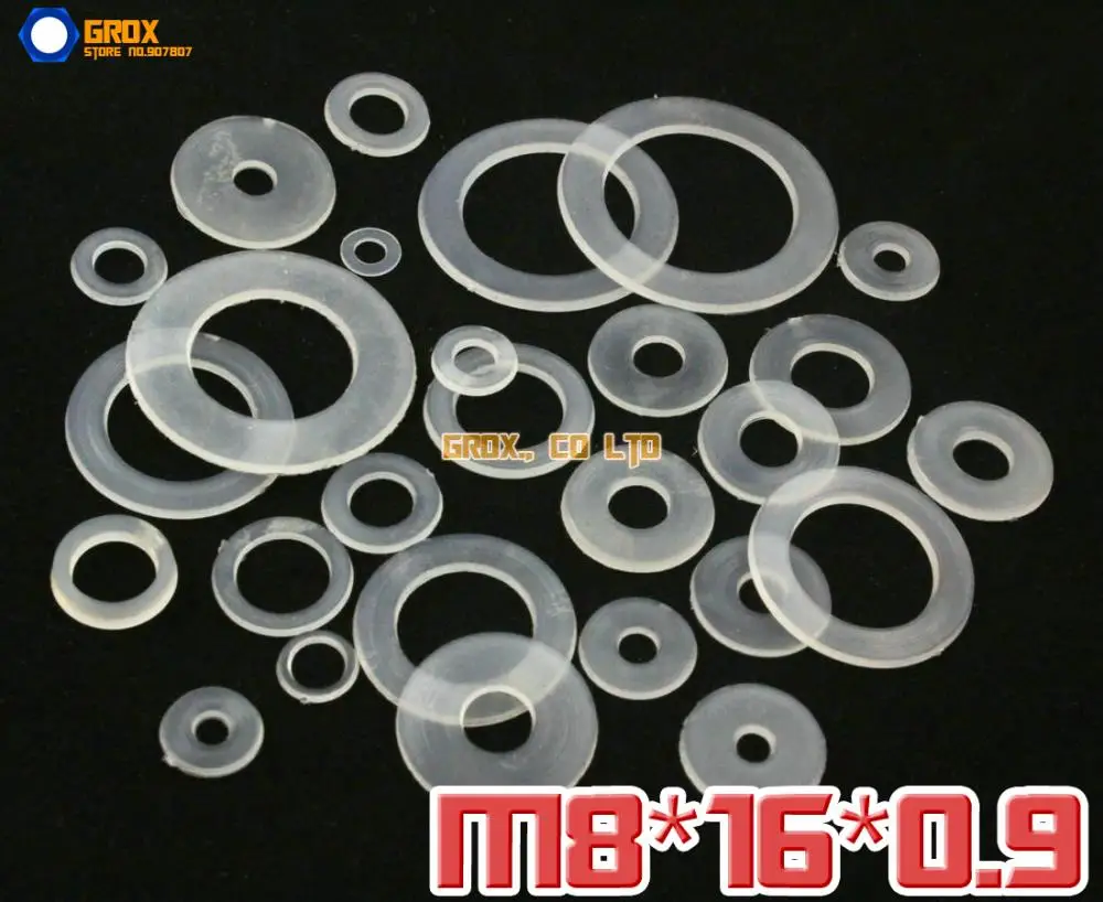 400 Pieces M8 x 16 x 0.9mm Soft Nylon Flat Washer Insulation Washer