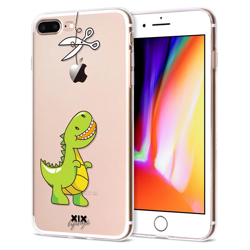 XIX чехол для iPhone 11 Pro Чехол 5 5S 6, 6 S, 7, 8plus X XS Max милый динозавр для чехла iPhone 7 чехол из мягкого ТПУ для iPhone XR чехол - Цвет: 04