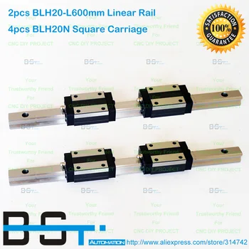 

BSTMOTION Linear Motion Guide 20mm 2pcs BLH 20 -L 600mm Linear Rail +4pcs BLH20N Narrow Linear Carriage Instead for HGR20