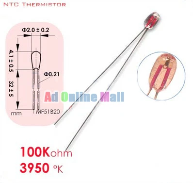 Thermistance Câble NTC 100k thermistance imprimante 3d RepRap Hoten