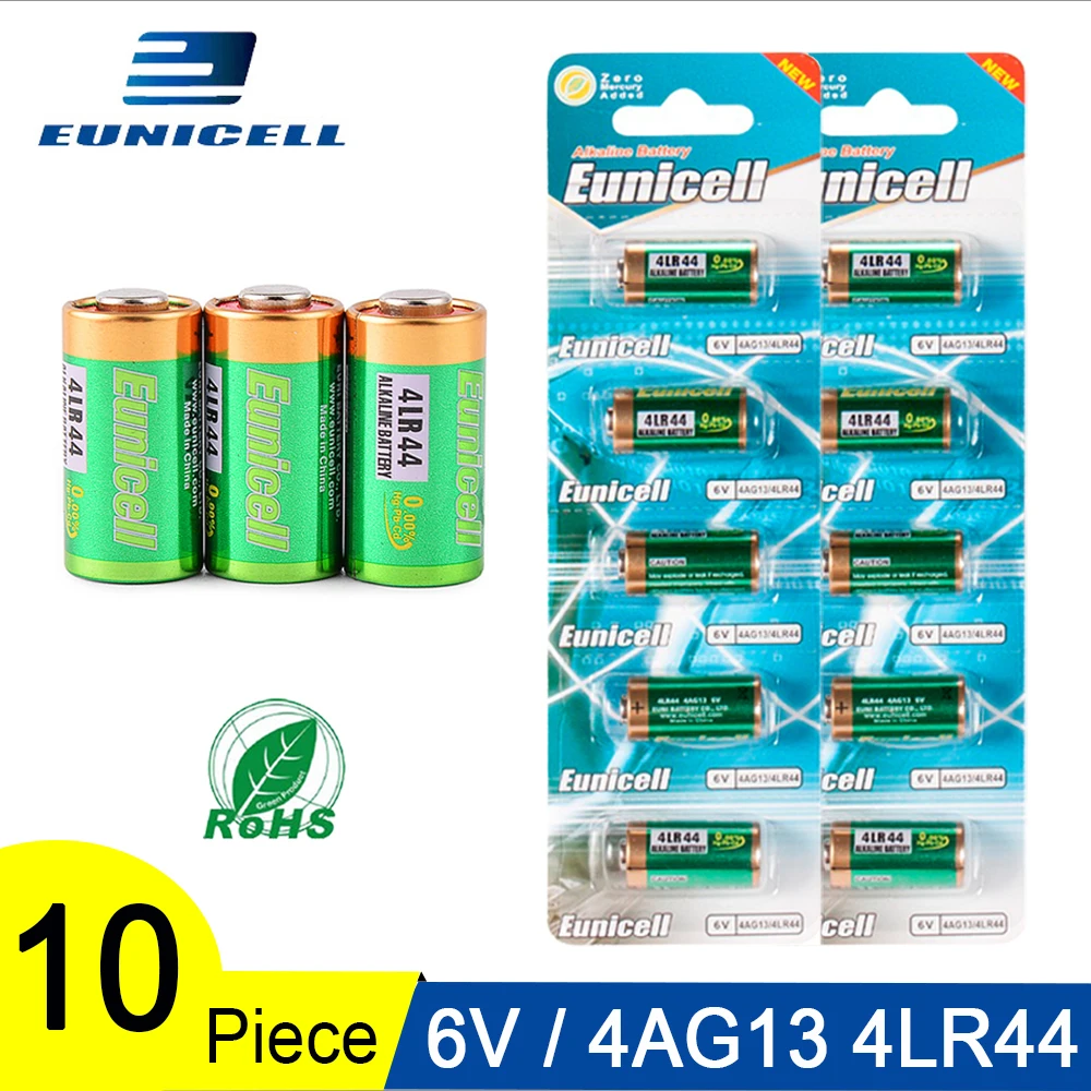 

10pcs=2 Cards 6V 145mAh 4LR44 Alkaline Battery for Cells Car Remote Watch A544V 4034PX PX28A L1325 544 4A76 4AG13 Dry Batteries