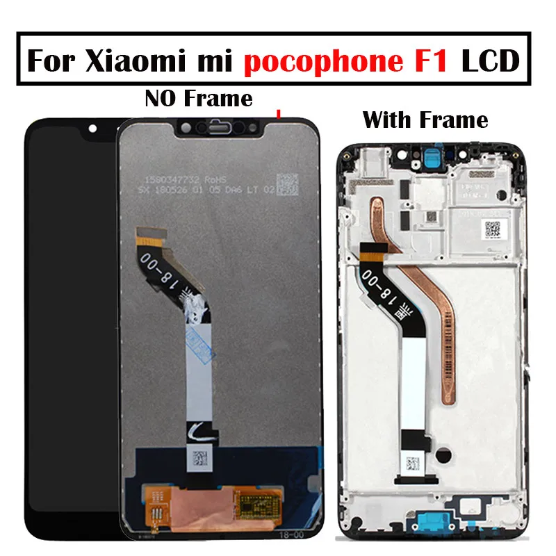 

For 6.18" Xiaomi poco F1 LCD Display Touch Screen Digitizer Assembly for xiaomi mi Pocophone F1 LCD Xiaomi mi F1 LCD with frame