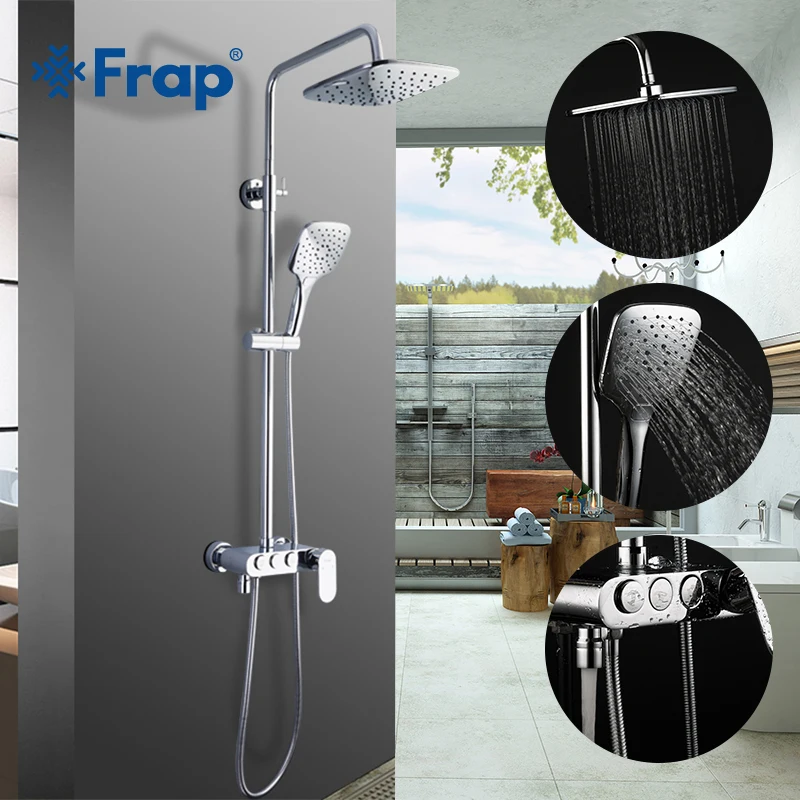 

FRAP Shower System New Arrival bath shower mixer set for bathroom shower faucet shower head panel set water tap faucets tapware
