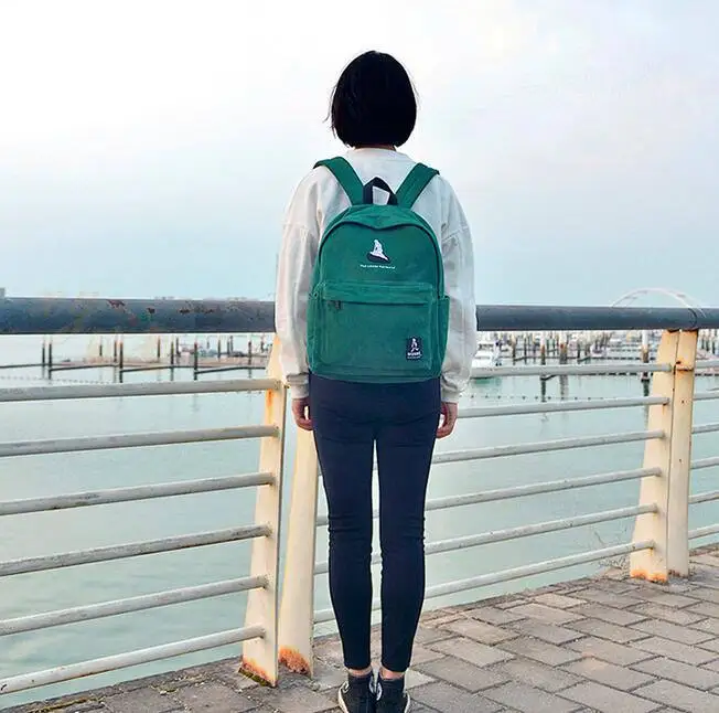 2019 nuevo bordado de impresión mochila junior de los estudiantes de la escuela bolsa de hombro de las mujeres diario casual mochila bolsa de viaje mochila