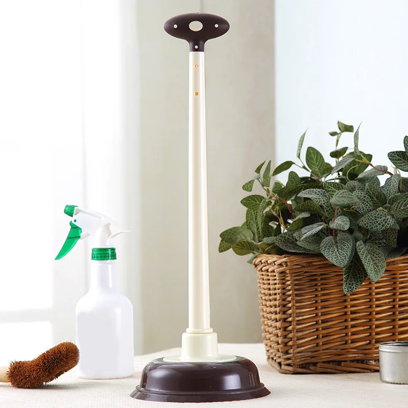 Plastic Manual Drain Plunger Strong Washer Toilet Tool With Toilet Brush Set Handle Kitchen