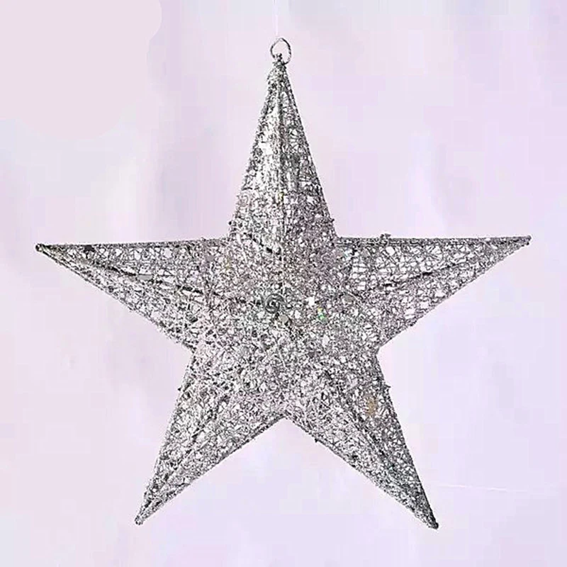

Decoration Christmas Star Iron Art Glitter Pentagram Celebration Bar Window New Year Home Decorations Accessories