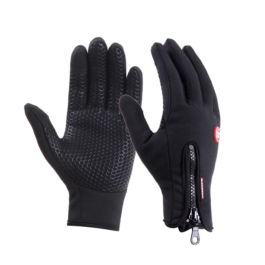 NEWBOLER Outdoor Sports Cycling Gloves PU Leather Waterproof Winter Thermal MTB Bike Bicycle