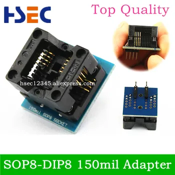 

Top Quality SOP8 to DIP8 adapter Narrow 150mil /SOIC8 to DIP8 socket (Gold Plating) IC programmer adapter