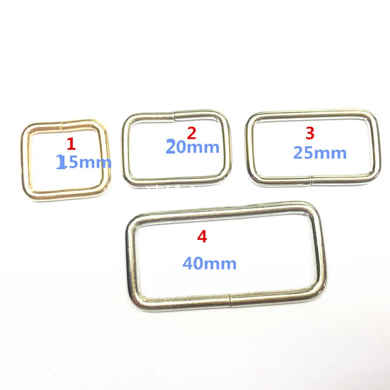 3/4"~1-1/2"Rectangle Ring Nonwelded Nickel Plated Loops Buckle For Pets Belt Bag 