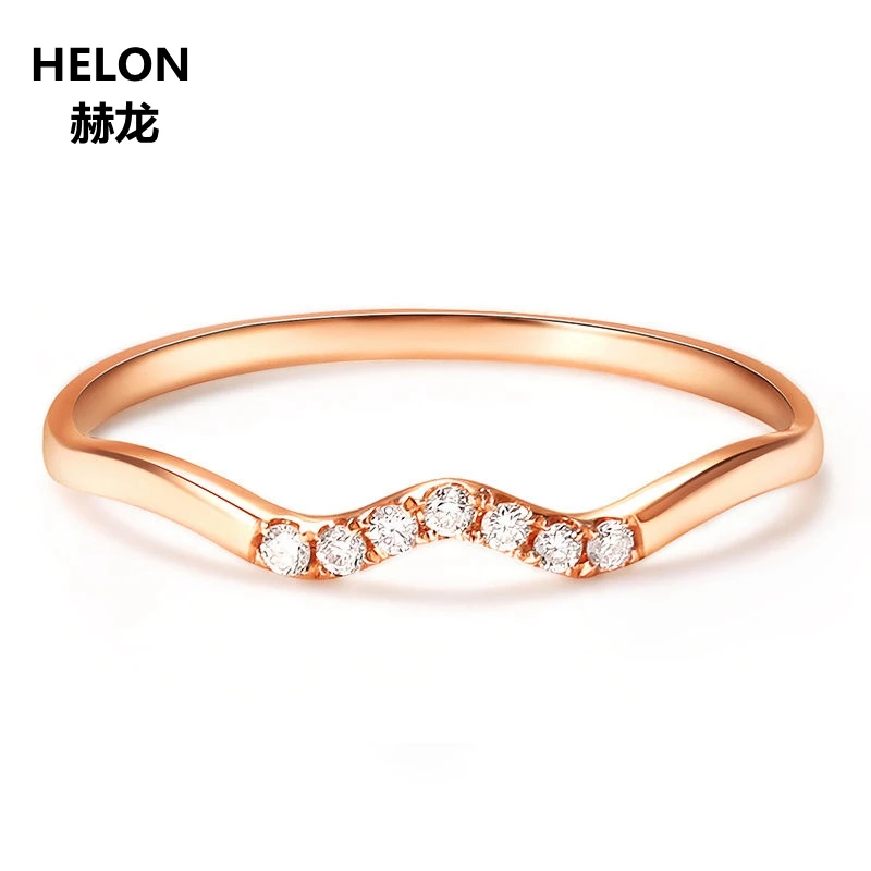 100% SI/H Natural Diamonds Ring Solid 14k Rose Gold Women Engagement Wedding Anniversary Birthday Graduation Valentine Gift | Украшения и
