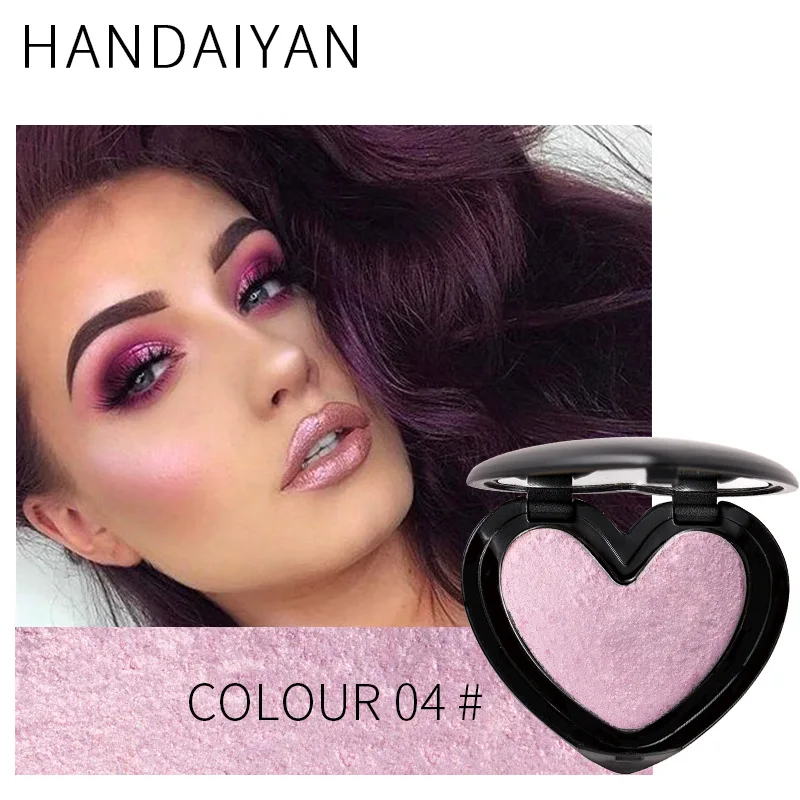 

HANDAIYAN Heart Shape Shimmer Highlighter Powder Palette Face Highlighting Contouring Face Glow Kit Highlight Makeup Palette