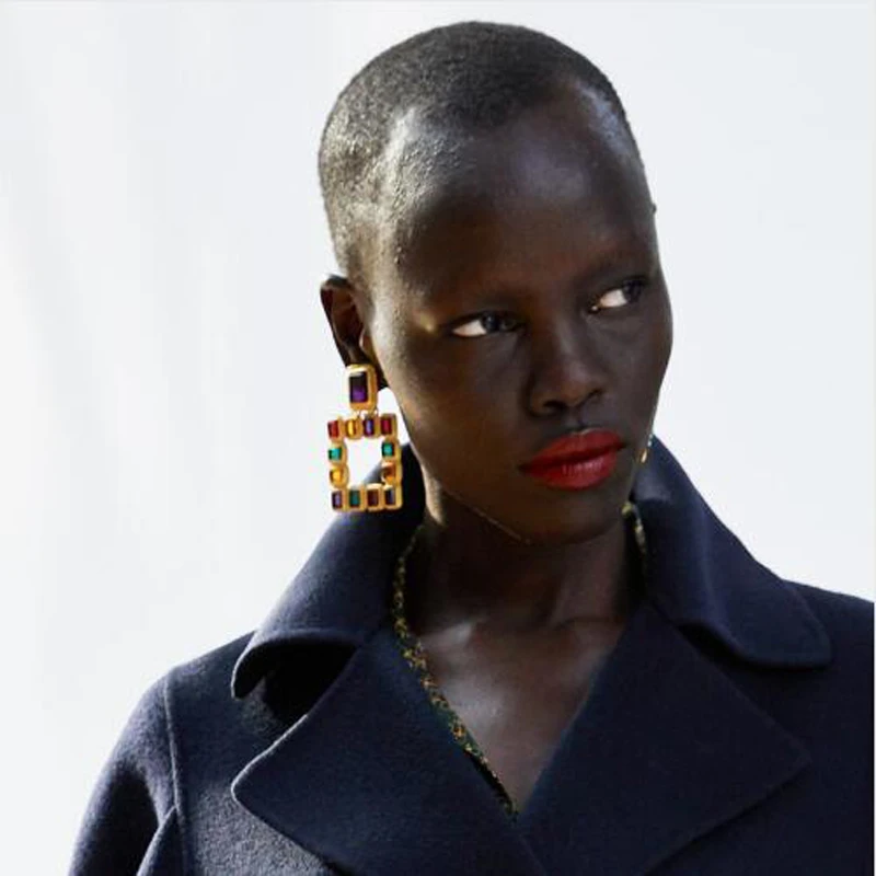 

Fashion ZA Drop Earrings For Women Vintage Earings Fashion Jewelry Bohemians Wedding Crystal Earrings Female 2019 Shiny Gift