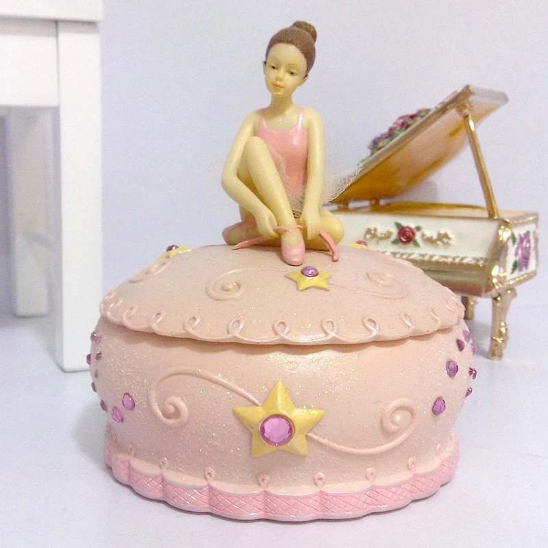 Качественная балетная музыкальная шкатулка для девушек, музыкальная шкатулка из смолы, шкатулка для хранения, подарок на день рождения, сладкая музыкальная шкатулка, подарки для девочек