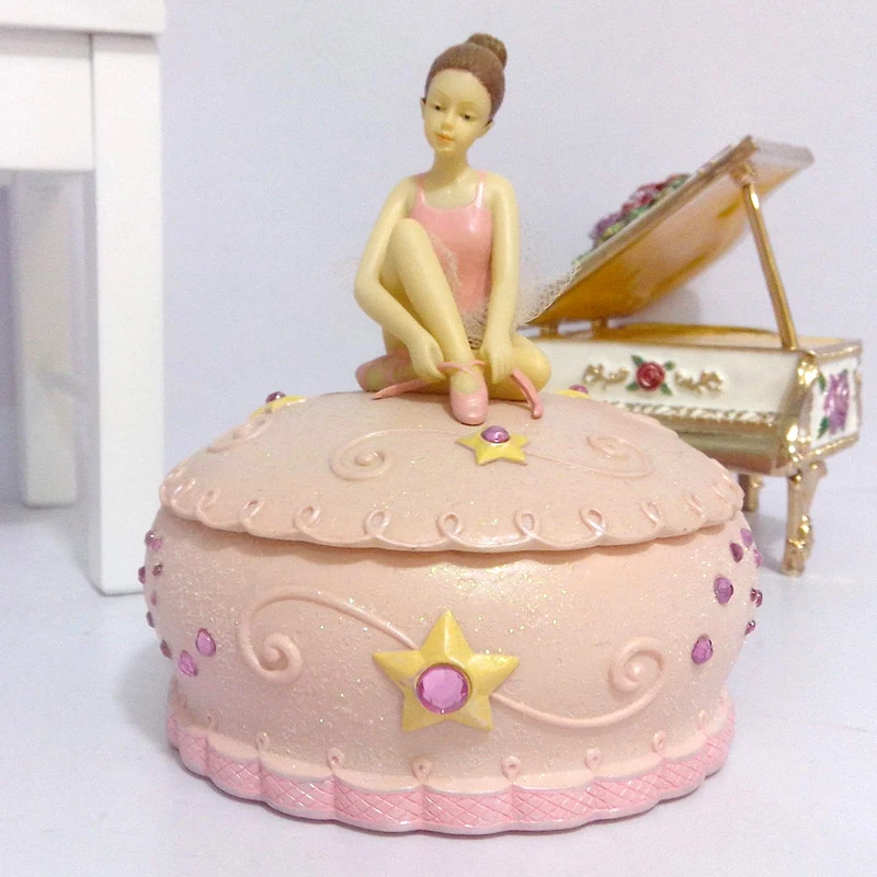 

Quality ballet girl music box resin music jewelry box storage box birthday gift sweet musica gifts for girls