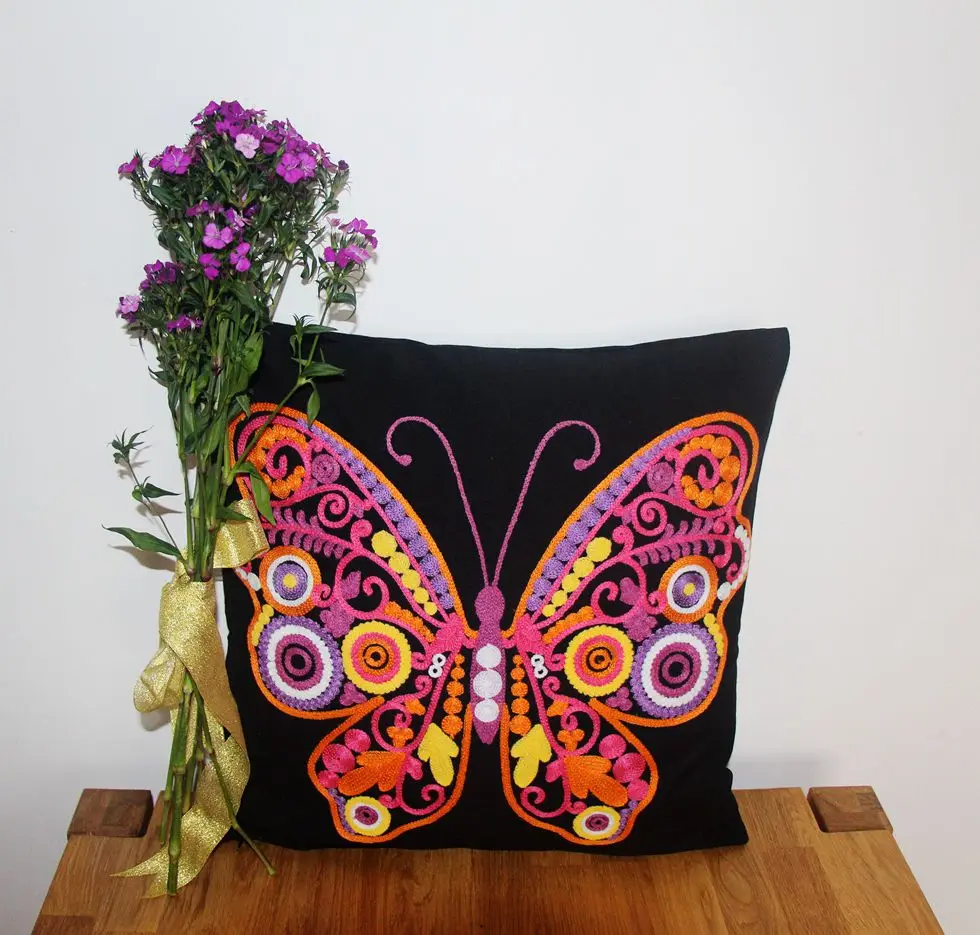 Embroidered Decorative Cushion Cover Chair Sofa Pillow Case Creative Seat Cushion Pillow Cover