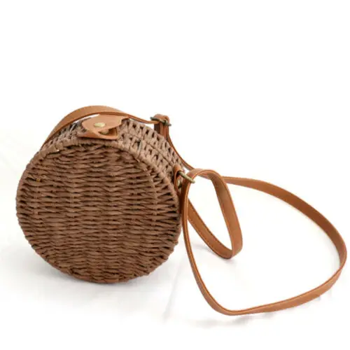 2019 arrival Women Straw Bag Summer Beach Bamboo Handbag Shoulder Tote Bag Purpse Rattan  Messenger Bags Handbags
