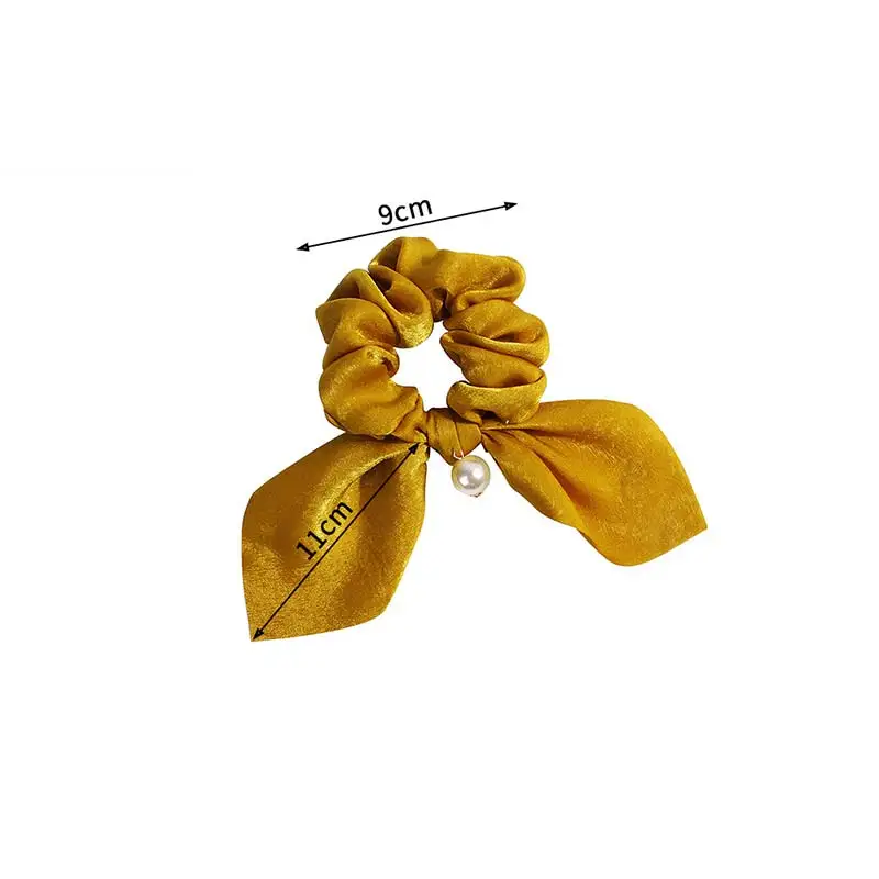 1PC Pearl Hair Rope Gifts Unique Elastic Wedding Graceful Flower Print Hair Accessories Adjustable Cute Polyester 23 Colors