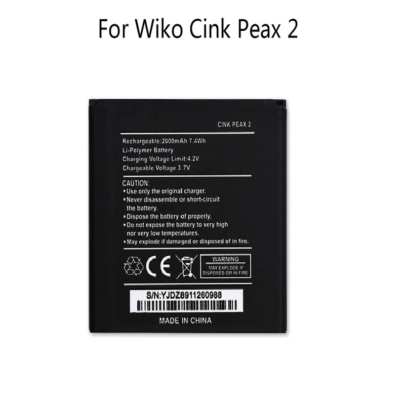 Резервный аккумулятор 2000 мАч для Wiko Cink peax 2 Smart мобильный телефон | Мобильные