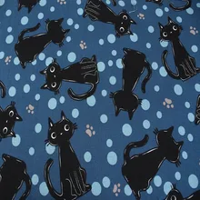 45X110 см(половина ярда), хлопковая ткань с рисунком кота в горошек для девочек, домашняя занавеска, наволочка, сумки, Sewing-BK396