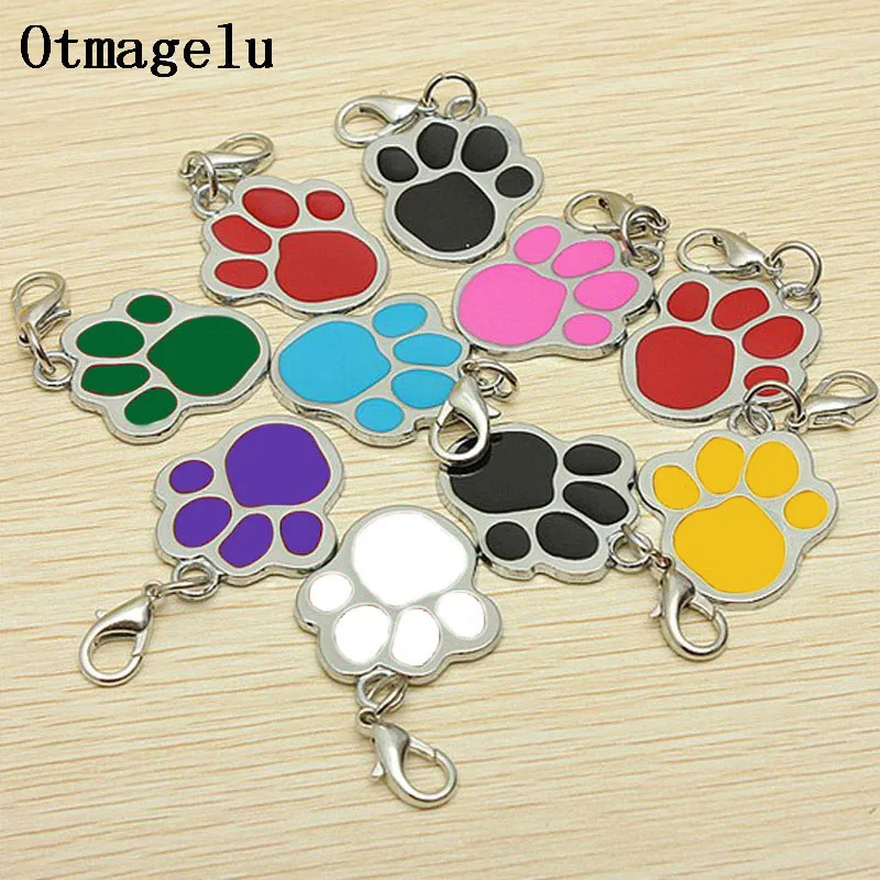 ID Tag for Pet Puppy Fashion Footprints Shape Dog Identity Card Pendant Pet Accessories Cat ID Card Memorial Cards Decoration4